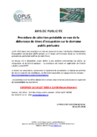AVIS DE PUBLICITE AOT PORT DE PLAISANCE