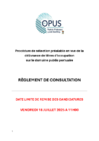 REGLEMENT DE CONSULTATION
