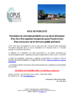 AVIS DE PUBLICITE